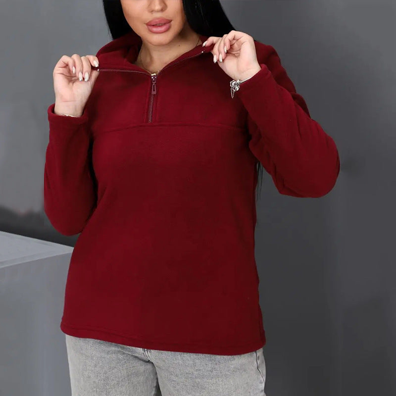 Ladies fleece sweater with high collar Lune London