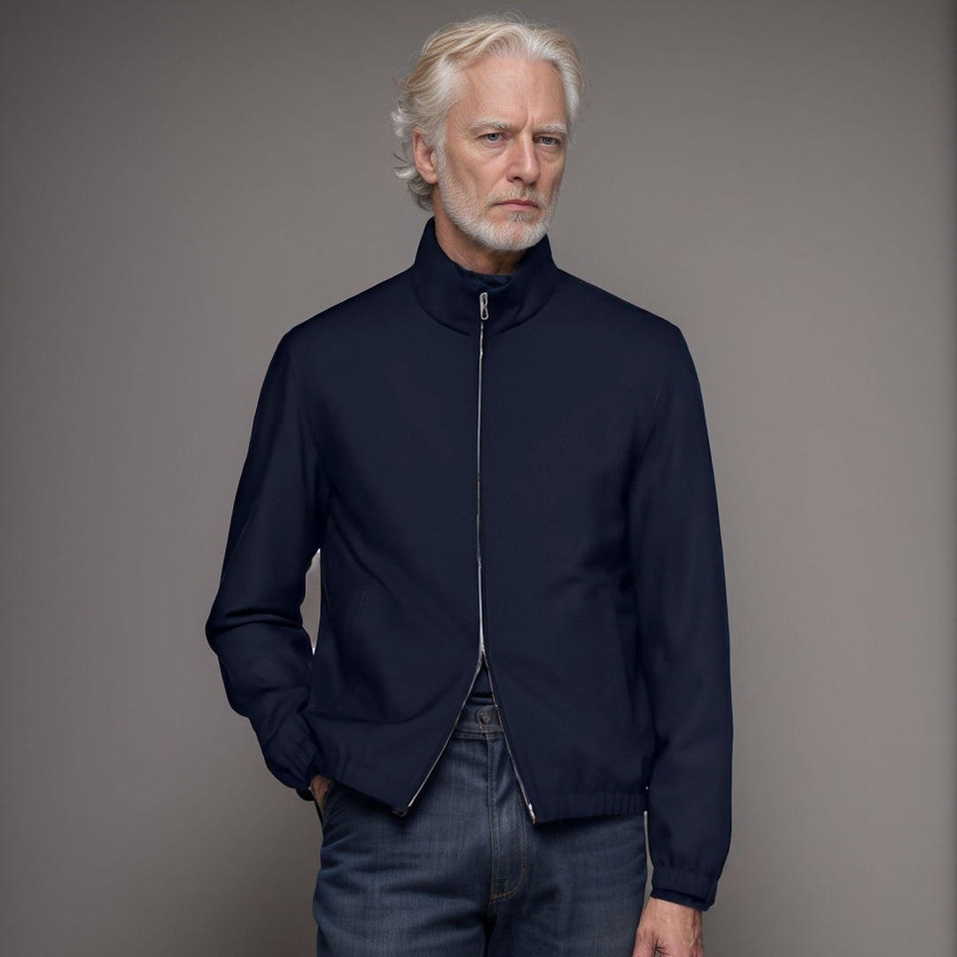 Aerial transition jacket for men with high collar and side pockets Lune London