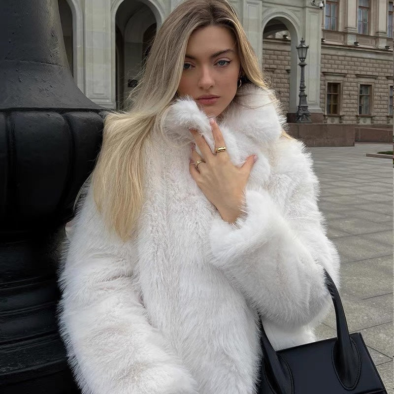 Ladies trendy Faux fur jacket Lune London