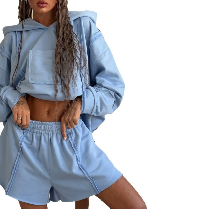 Ladies Urban Oversized Hoodie and Shorts Set Lune London