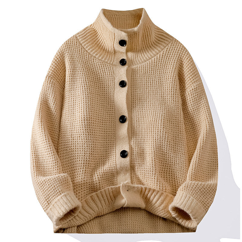 Knitted jacket for women with structured design and button placket Lune London