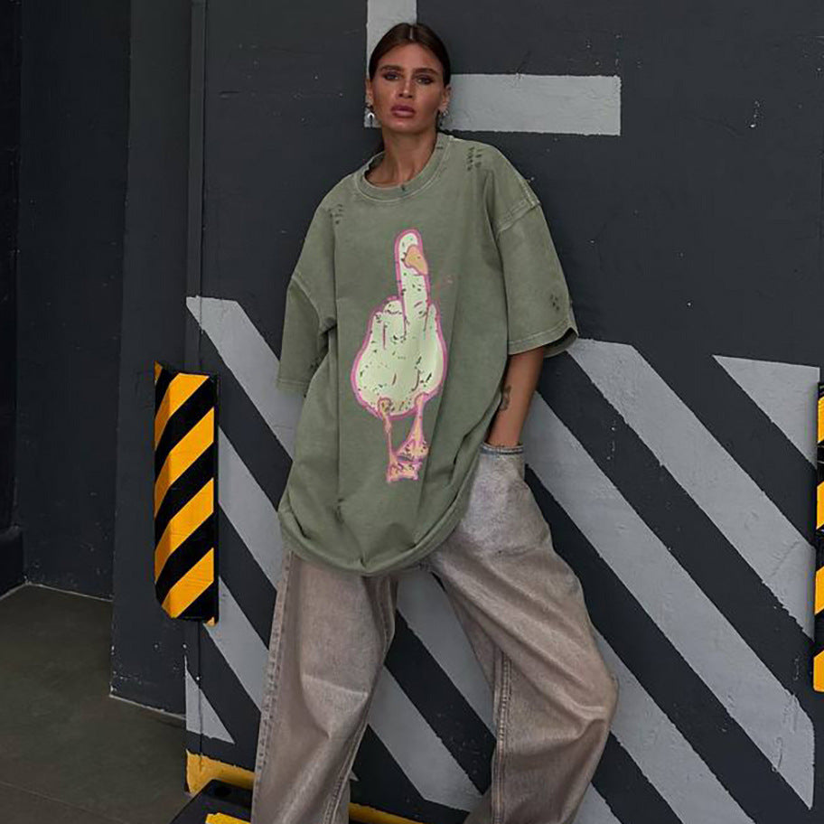 Oversized T-shirt for women with striking graphics Lune London
