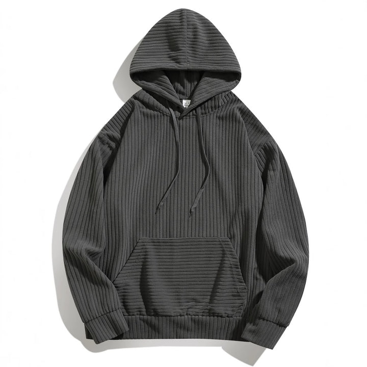 Men's hoodie with rib texture and structured design and practical pockets Lune London