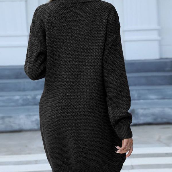 Robe tricotée pour femme avec patte de boutonnage et coupe décontractée Chic & Stil