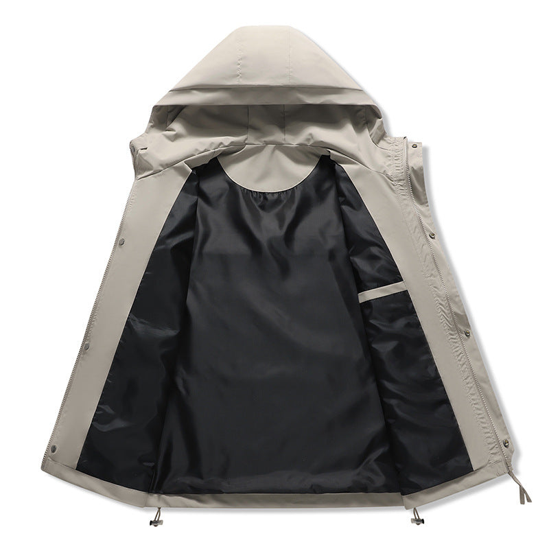 Technical outdoor jacket for women with adjustable hood design and practical pockets Lune London