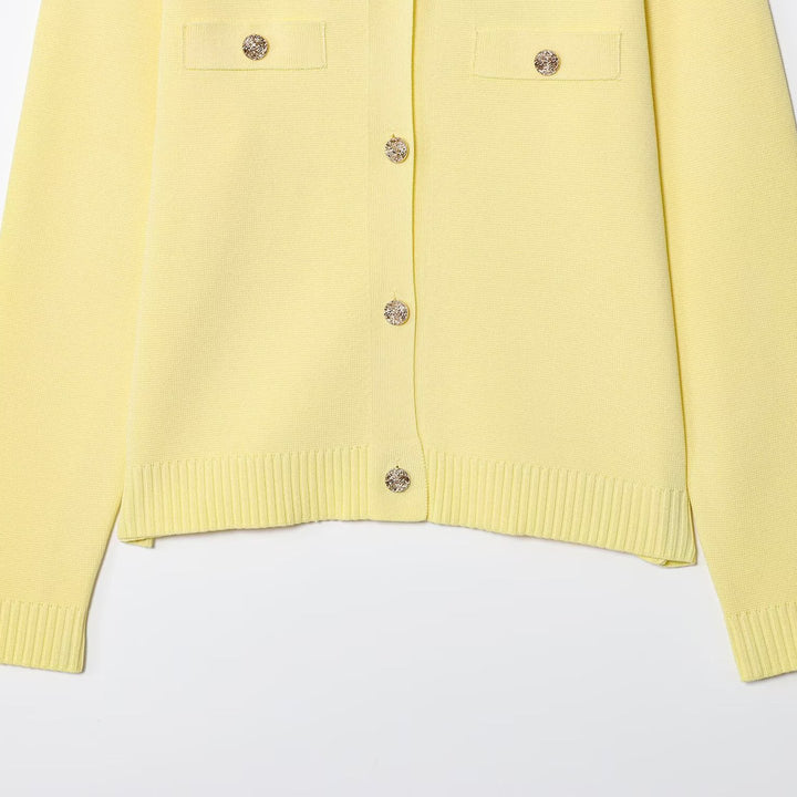 Knitted jacket for women with an elegant button design and practical pockets Lune London