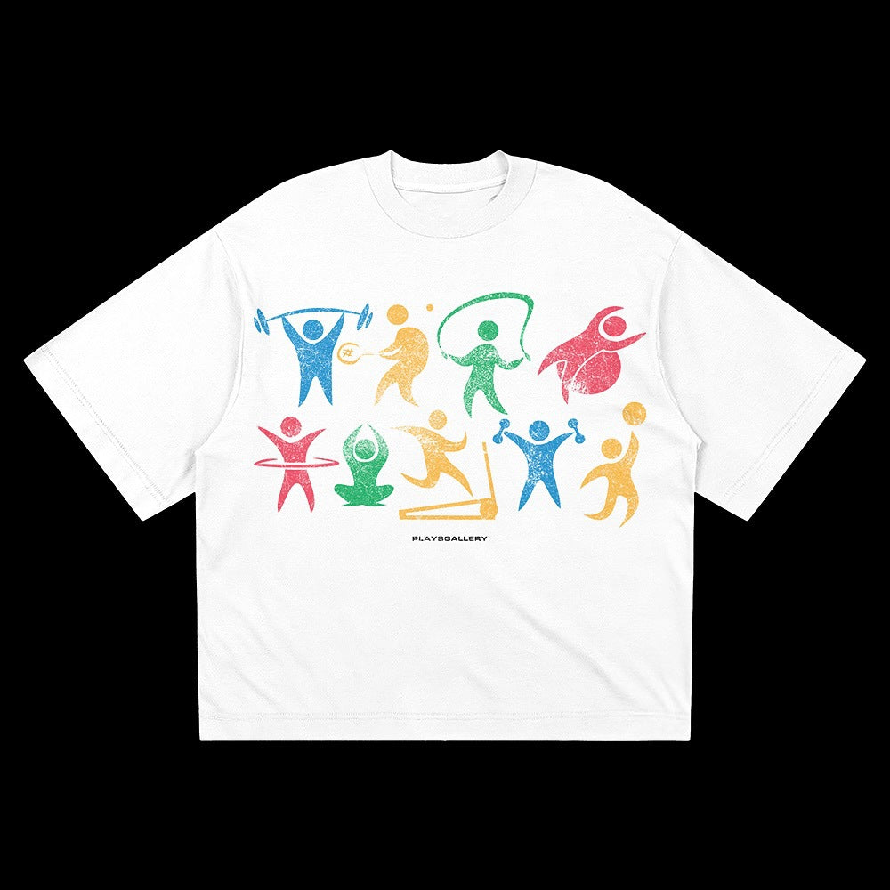 Women's Oversized T-Shirt with Dynamic Sports Design Chic & Stil