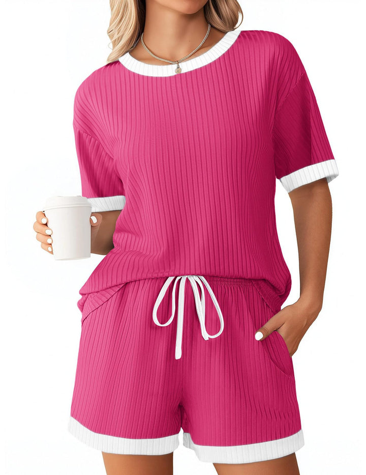 Women's Comfortable Leisure Set with Ribbed Texture and Elastic Waistband Lune London