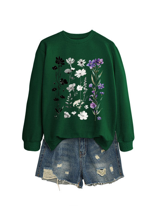 Sweat-shirt femme avec design graphique floral et doublure intérieure douce Chic & Stil