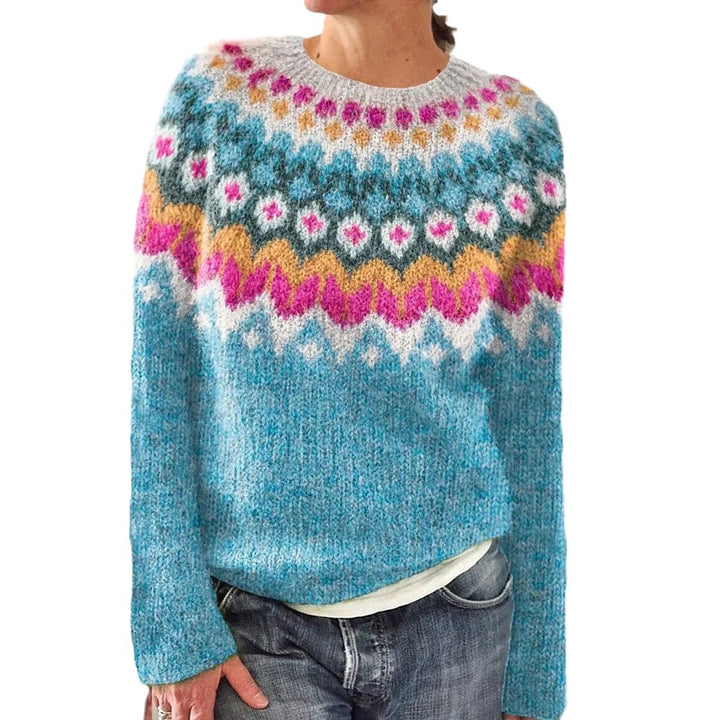 Pull en tricot pour femmes avec un motif vibrant et une coupe confortable Chic & Stil