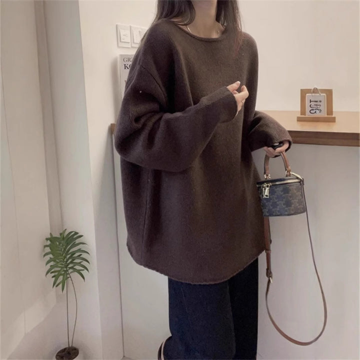 Oversized knitted sweater for women with a relaxed fit and a high collar Lune London