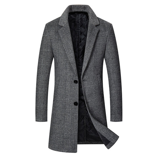 Elegant long coat for men in tartan pattern with removable inner part Lune London