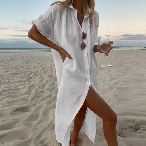Casual Chic Linen Shirt Dress for Women