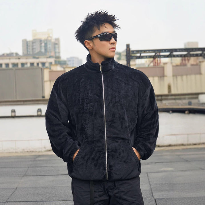 Men's fleece jacket with high collar and soft lining Lune London