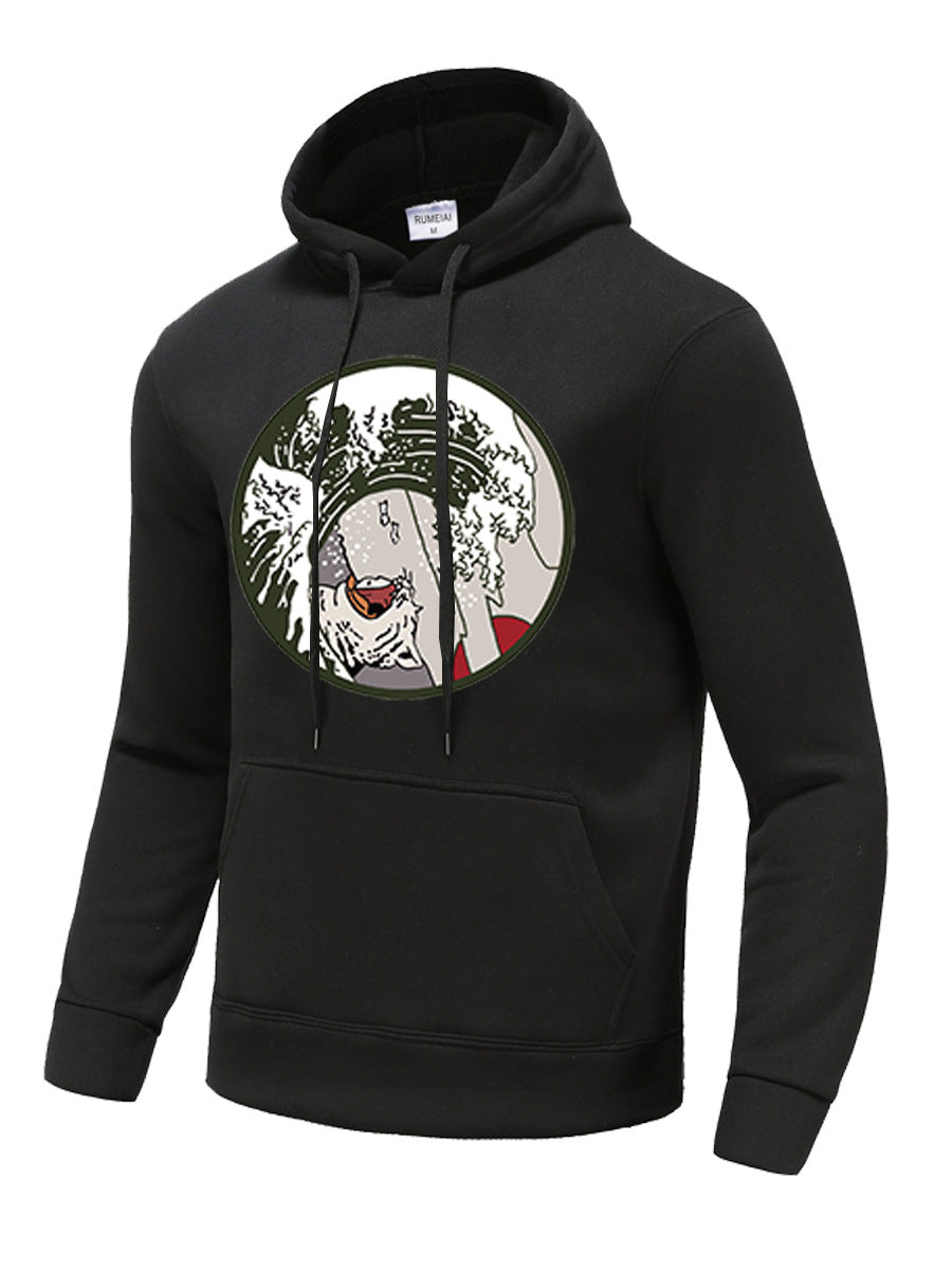 Men's hoodie with creative wave graphic Lune London
