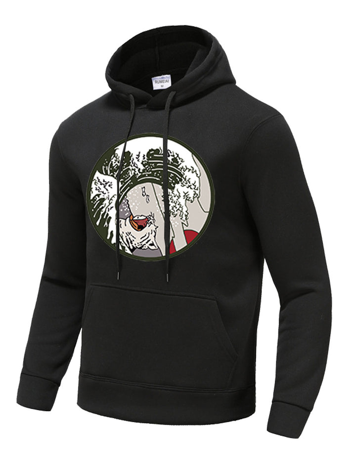 Men's hoodie with creative wave graphic Lune London