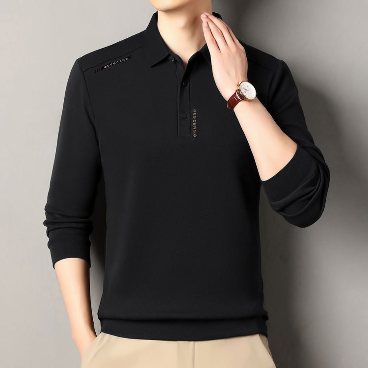 Fashionable long-sleeve polo shirt for men with highly functional material Lune London