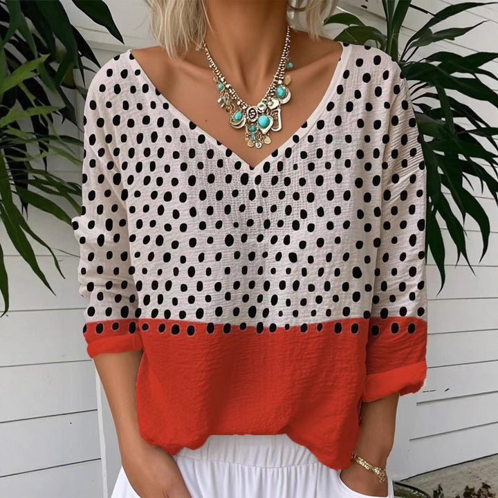 Top for women with polka dot print and chic and stylish color