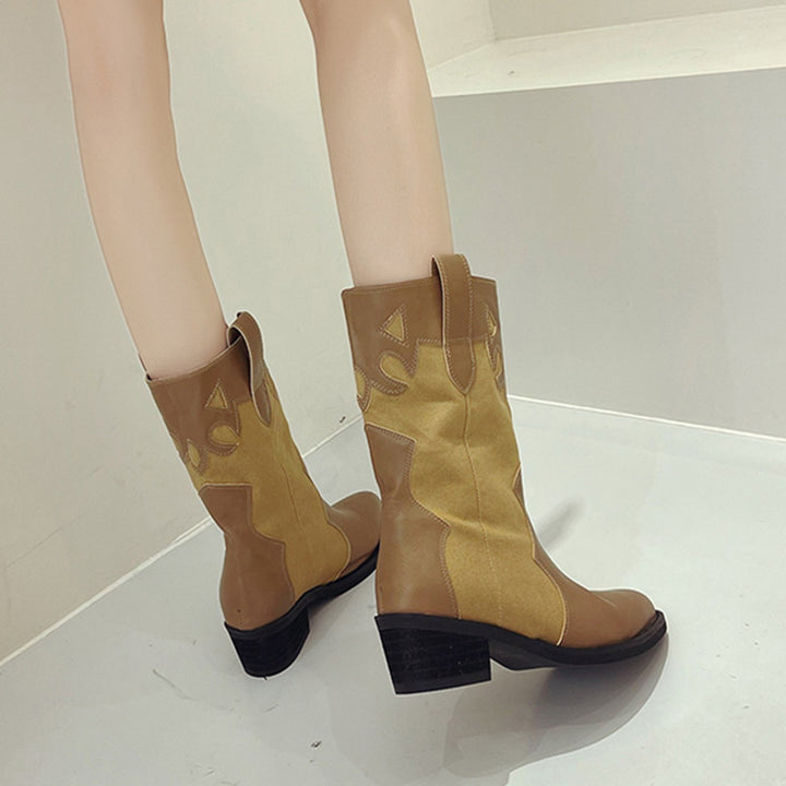 Women's cowboy-style ankle boots with a unique design and a compact heel Lune London