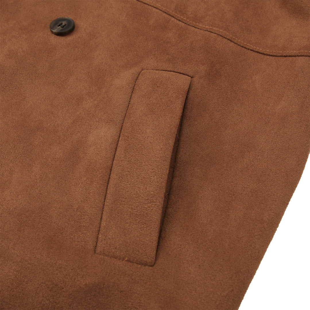 Elegant suede trench coat for men with double-breasted buttons and practical pockets Lune London