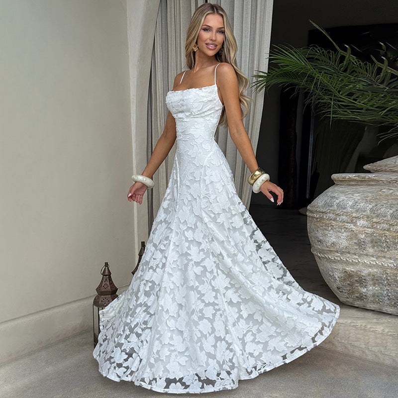 Women Elegant Evening Dress with Fine Floral Patterns and Sophisticated Details Chic Und Stil