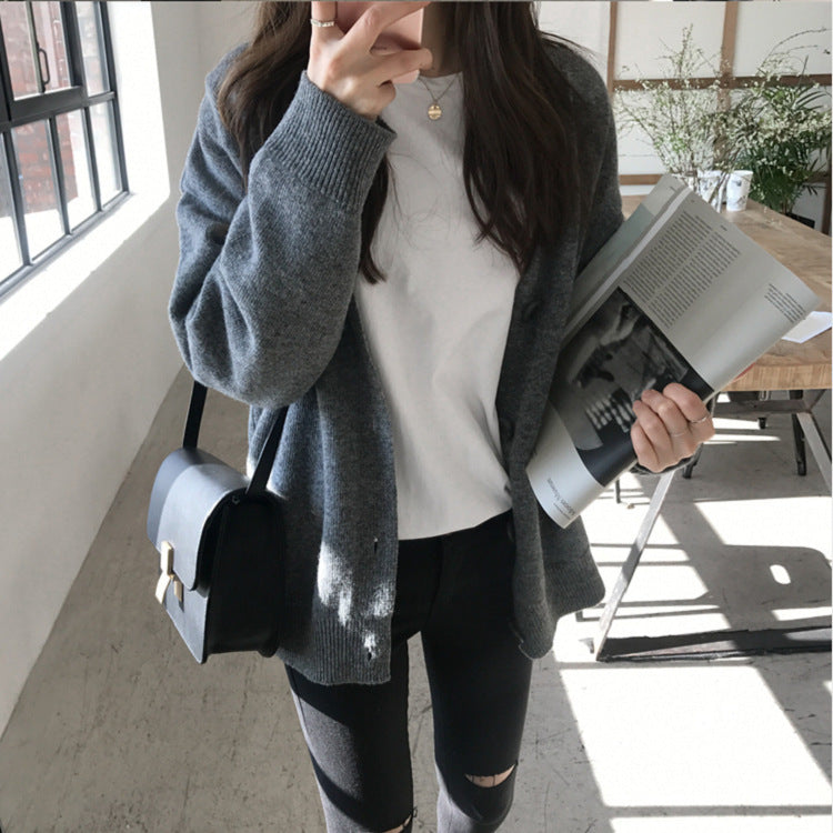 Knitted jacket for women with soft material and dropped shoulders Lune London