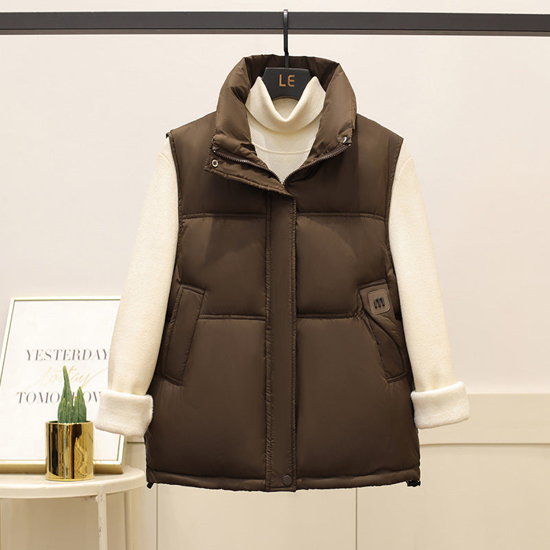 Ladies quilted vest with high collar Lune London