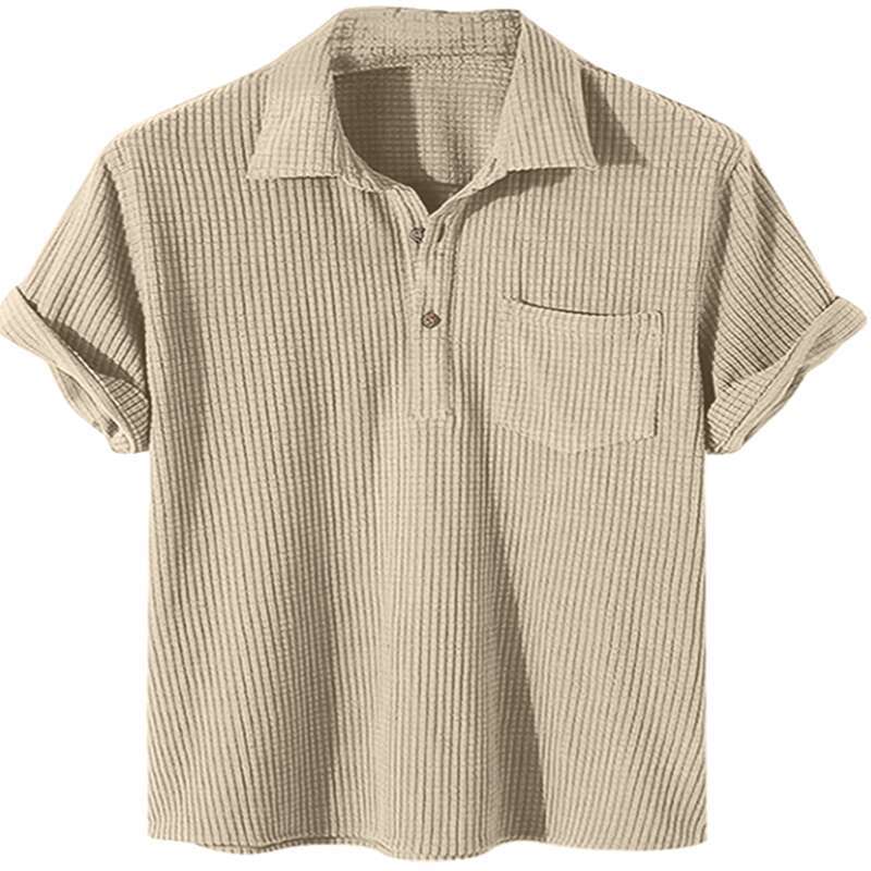 Men's Short Sleeve Textured Polo Lune London