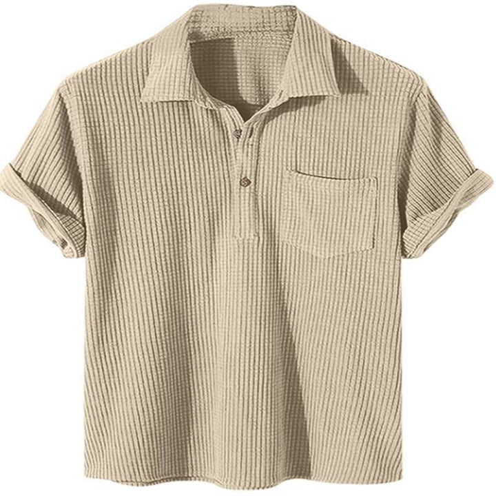 Men's Short Sleeve Textured Polo Lune London
