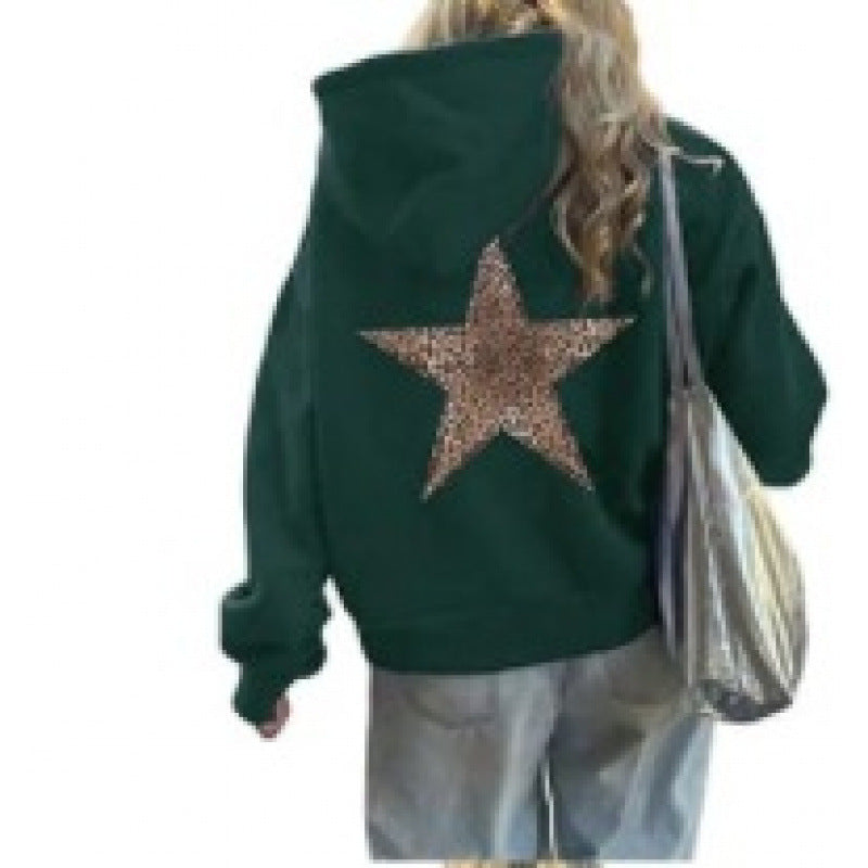 Women’s Hoodie with Glittering Star Motif Lune London