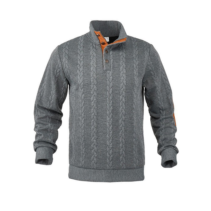 Knit sweater for men with high collar and trendy cable design Lune London