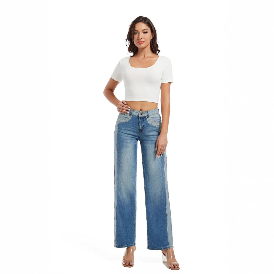 Wide jeans for women with high waist and trendy stitching Lune London