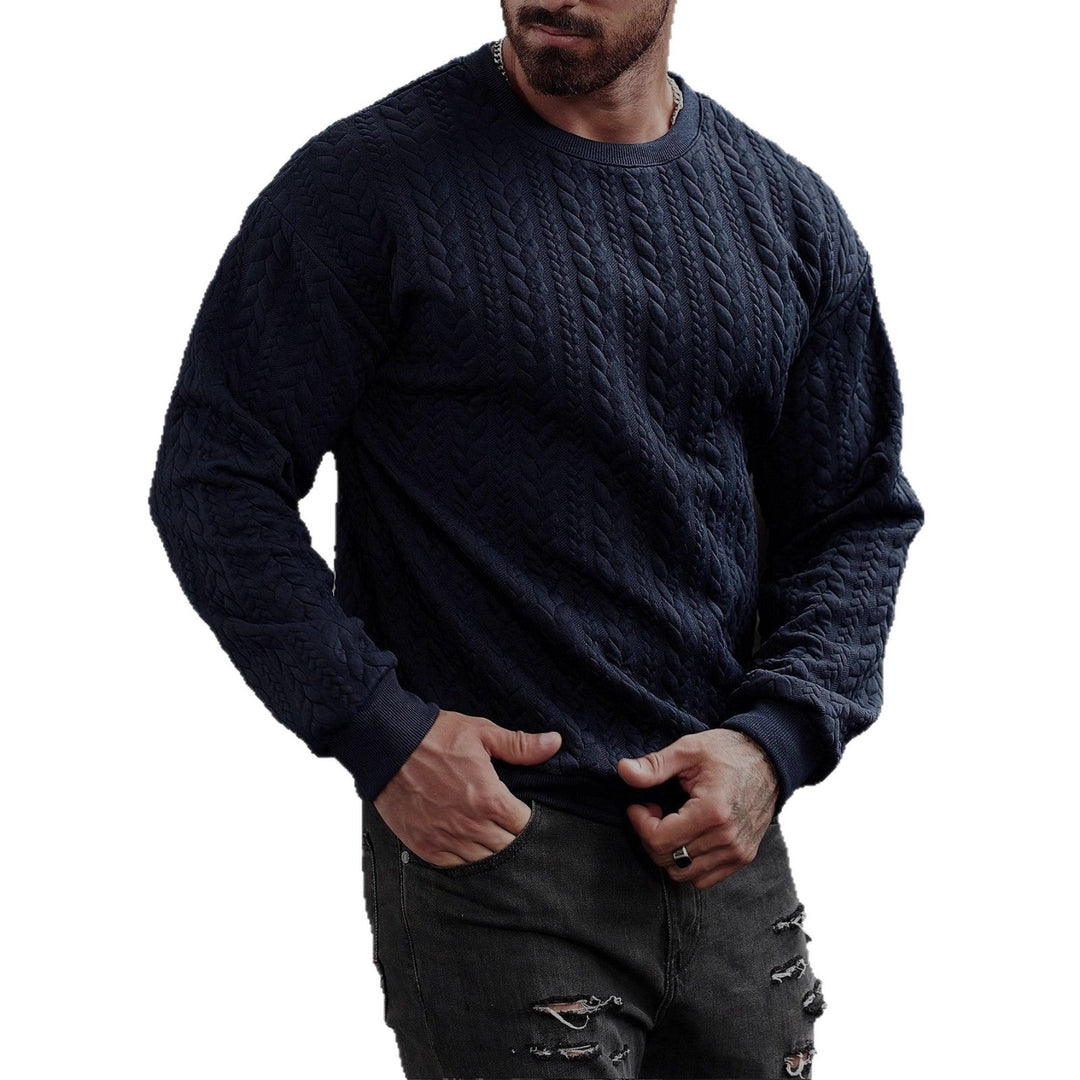 Men's Knitted Sweater with Textured Pattern Lune London