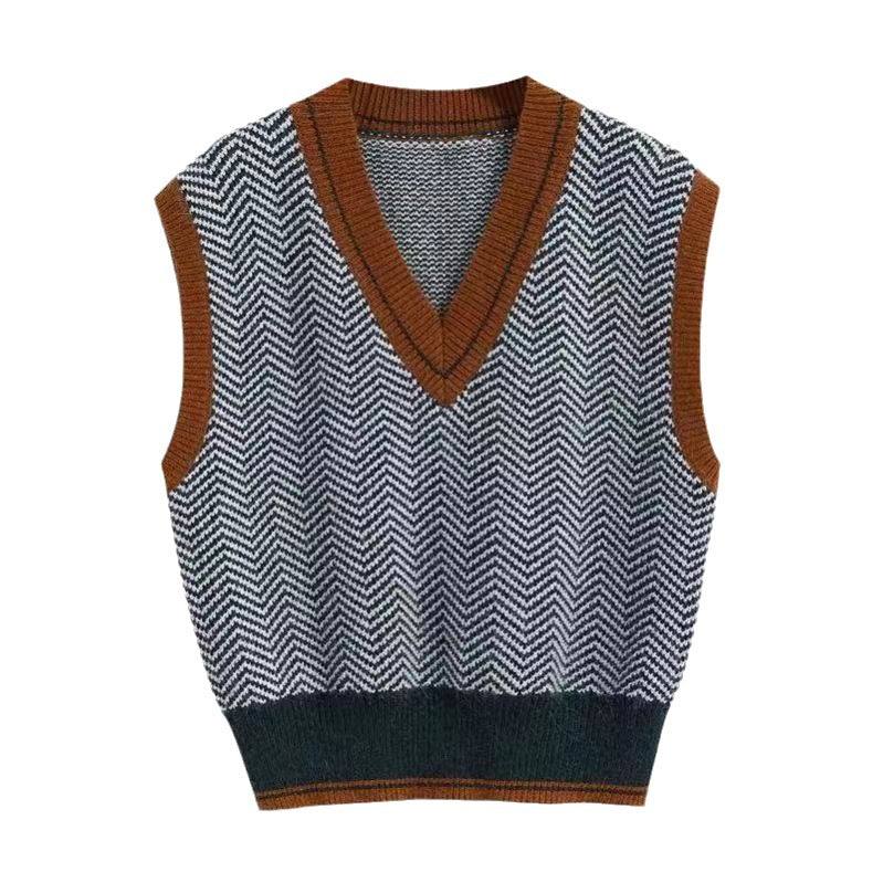 Cardigan pour femmes avec col en V et motif en chevrons Chic & Stil
