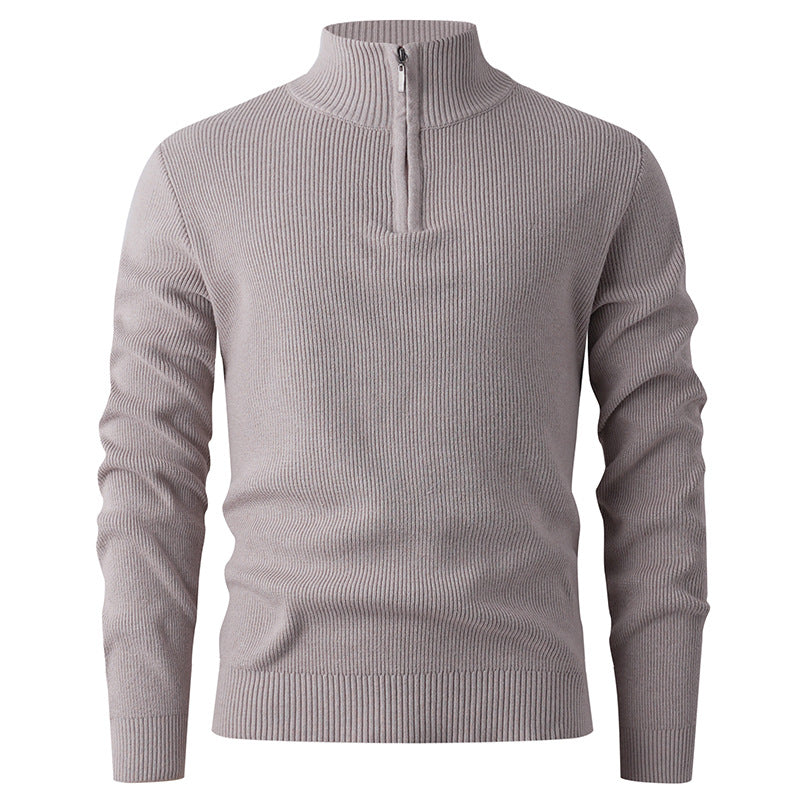Men's sweater with high collar and additional zipper Lune London
