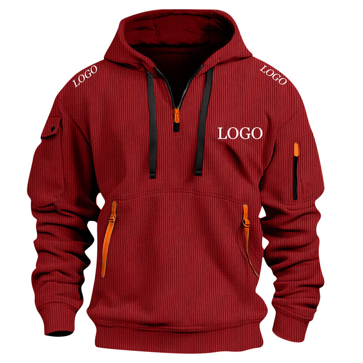 Sporty hoodie for men with innovative zipper and practical pockets Lune London