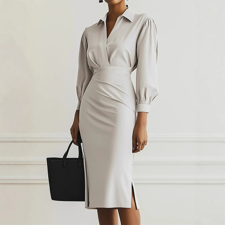 Lune London | Women's Elegant Wrap Dress with Collar