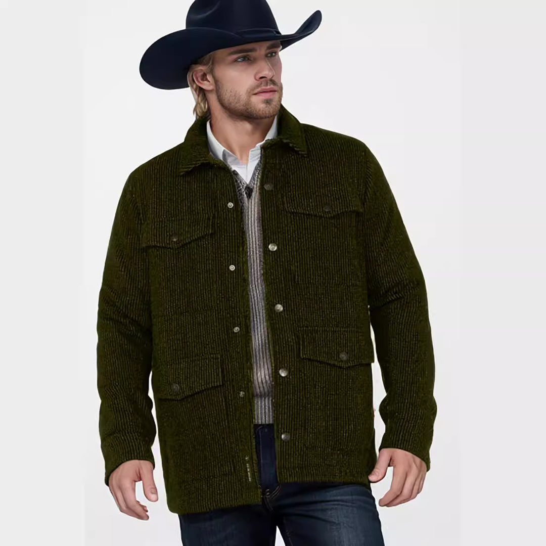 Fashionable flannel jacket for men with double chest pockets Lune London
