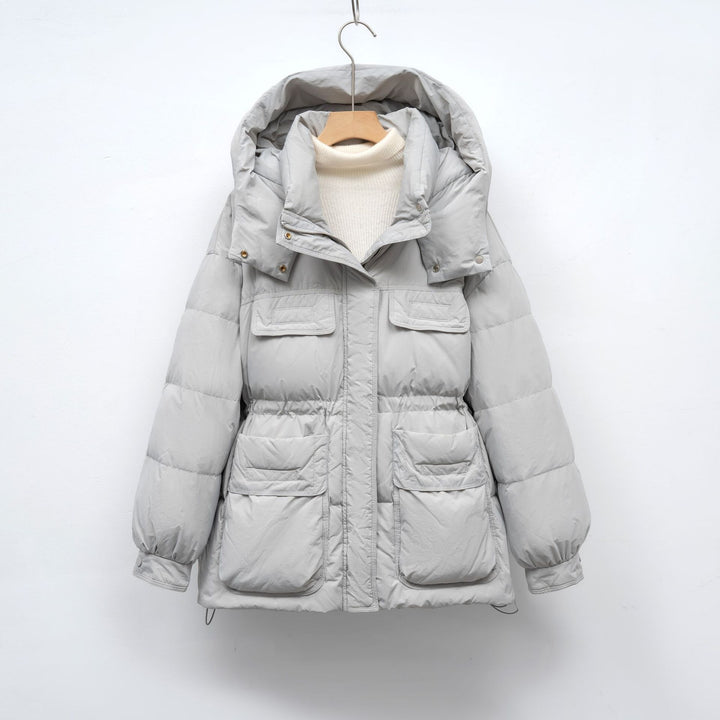 Ladies winter puffy quilted jacket with oversized cut and practical pockets Lune London
