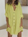 Long sleeve shirt dress for women with hidden button closure Lune London