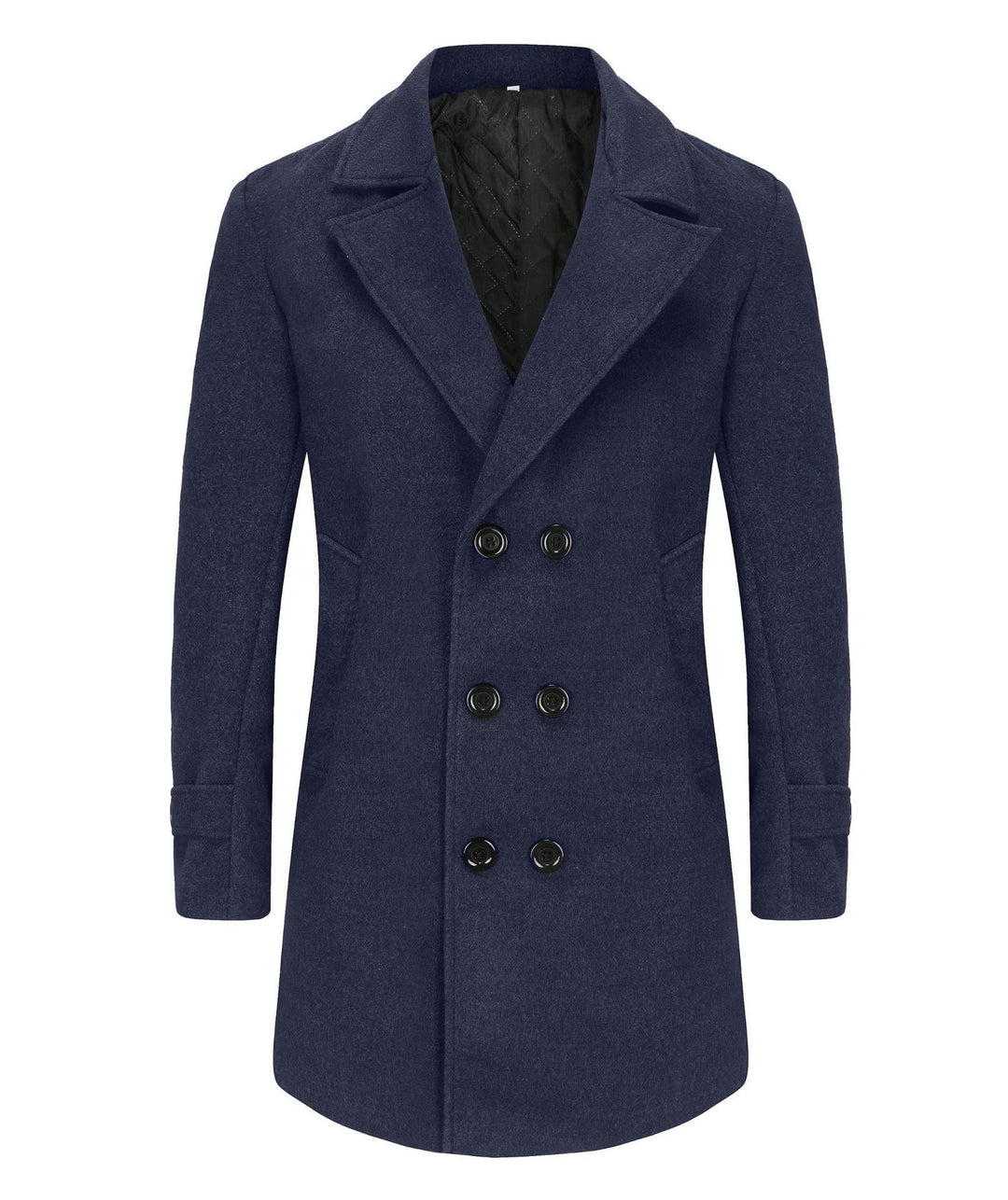 Elegant double-breasted coat for men, slim fit and padded lining Lune London