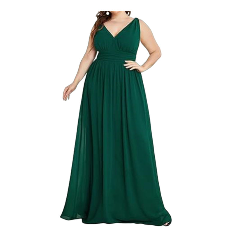Maxi dress for women with elegant A-line and deep V-neck Lune London