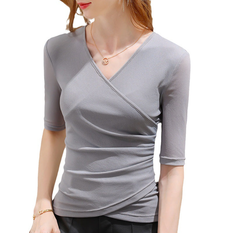 Women's Wrap Top with Sophisticated Draping and Figure-Friendly Cut Lune London