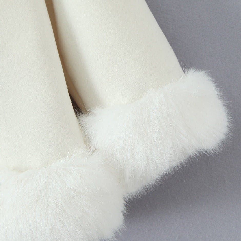 Elegant ladies faux fur jacket with soft collar and modern details Lune London