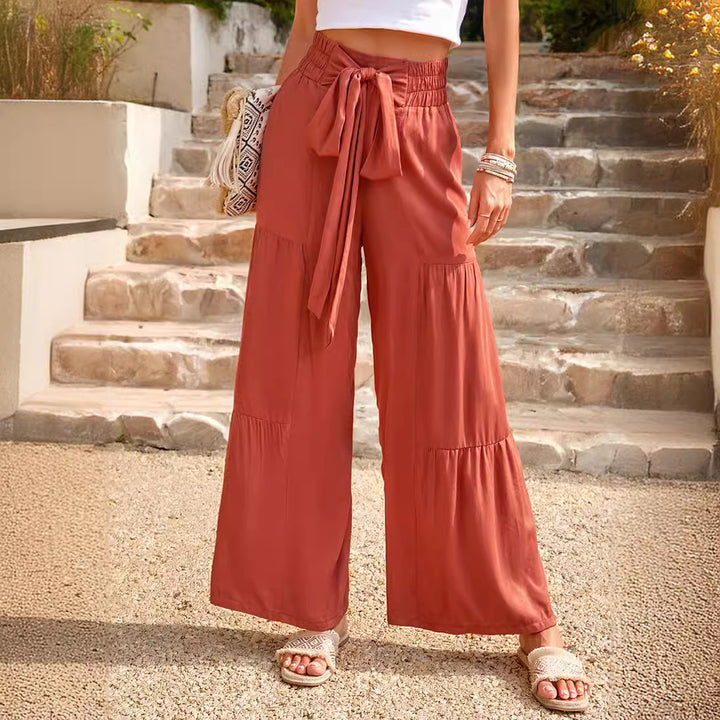Loose jersey pants for women with tie waist Lune London