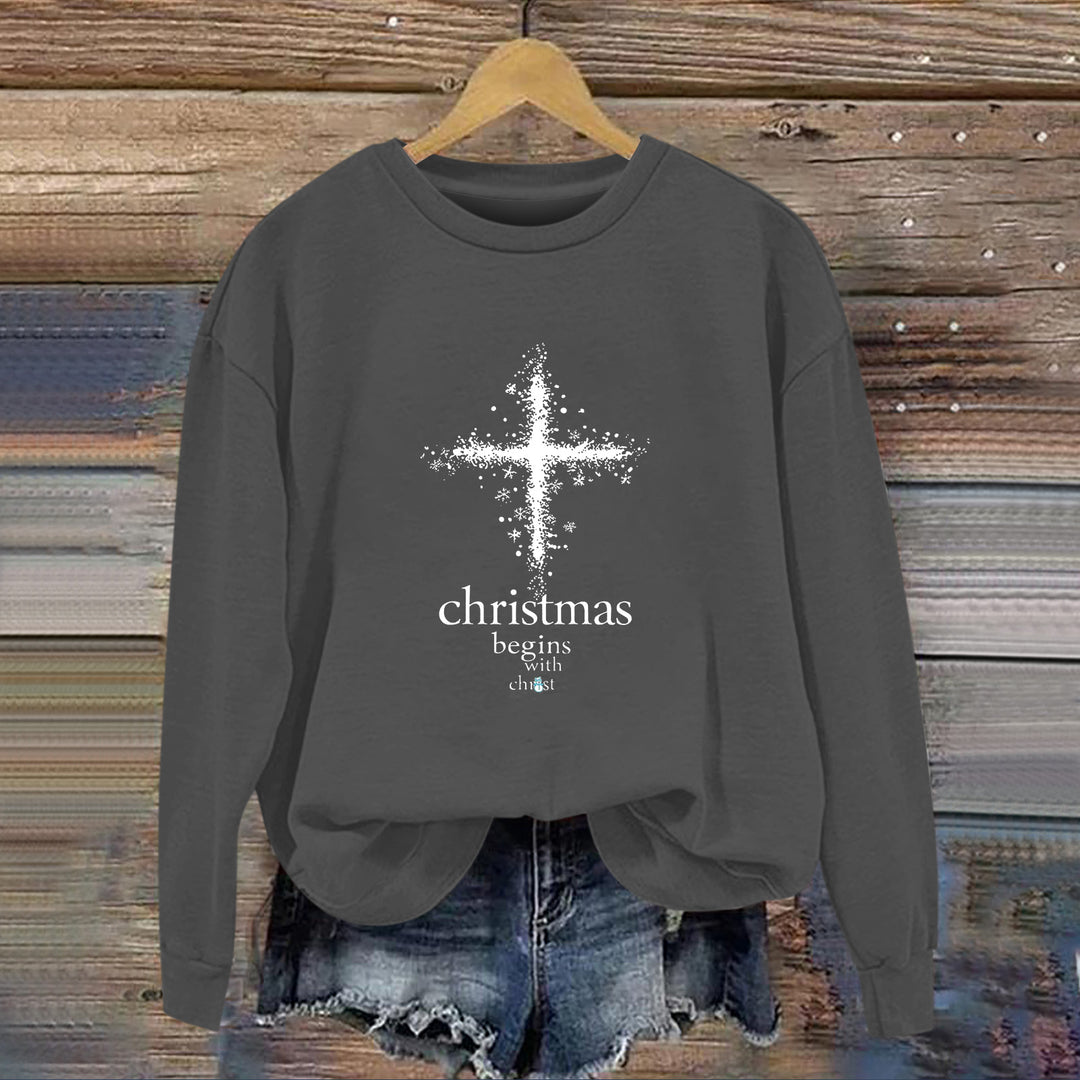 Sweat-shirt pour femmes avec motif chrétien et doublure intérieure douce Chic & Stil