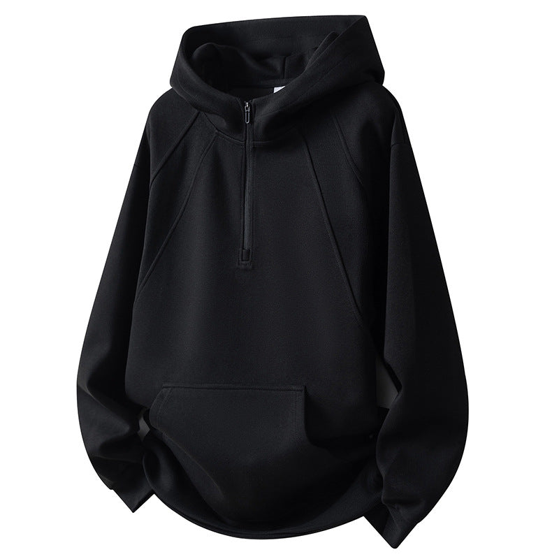 Men's Sporty Fleece Hoodie with Half Zip Lune London