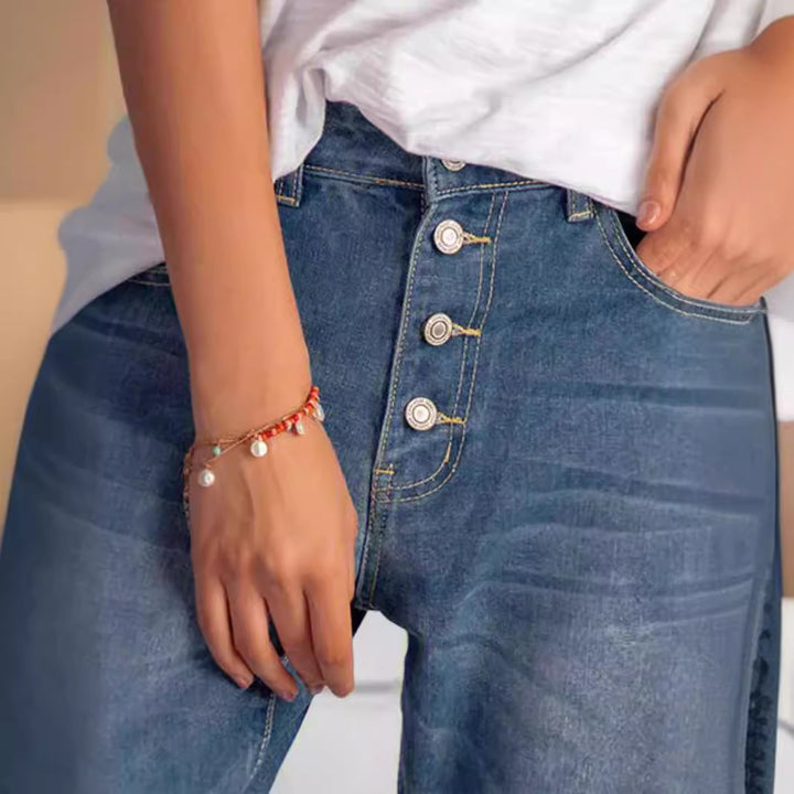 Ladies High Waist Relaxed Lune London Jeans and Denim
