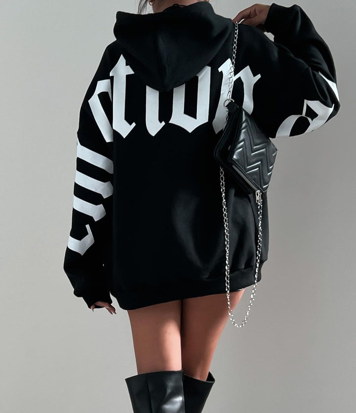 Oversized hoodie for women with an exceptional inscription Lune London