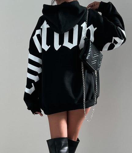 Oversized hoodie for women with an exceptional inscription Lune London